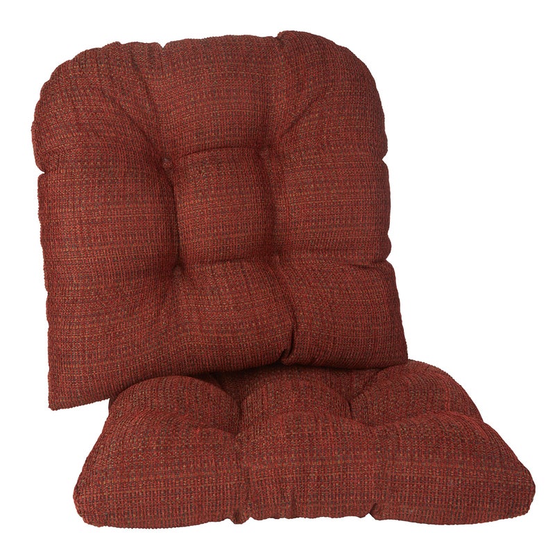 Klear Vu Gripper Overstuffed Universal Non-Slip Dining Chair Cushions for Kitchen Decor or Office Use, U-Shaped Skid-Proof Seat Pad, 15x15 Inches, 2 Count (Pack of 1), Waffle Deep Red - Image 1